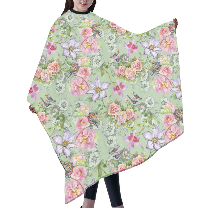 Personality  Summer Meadow Blooming  Flowers And Birds Hair Cutting Cape