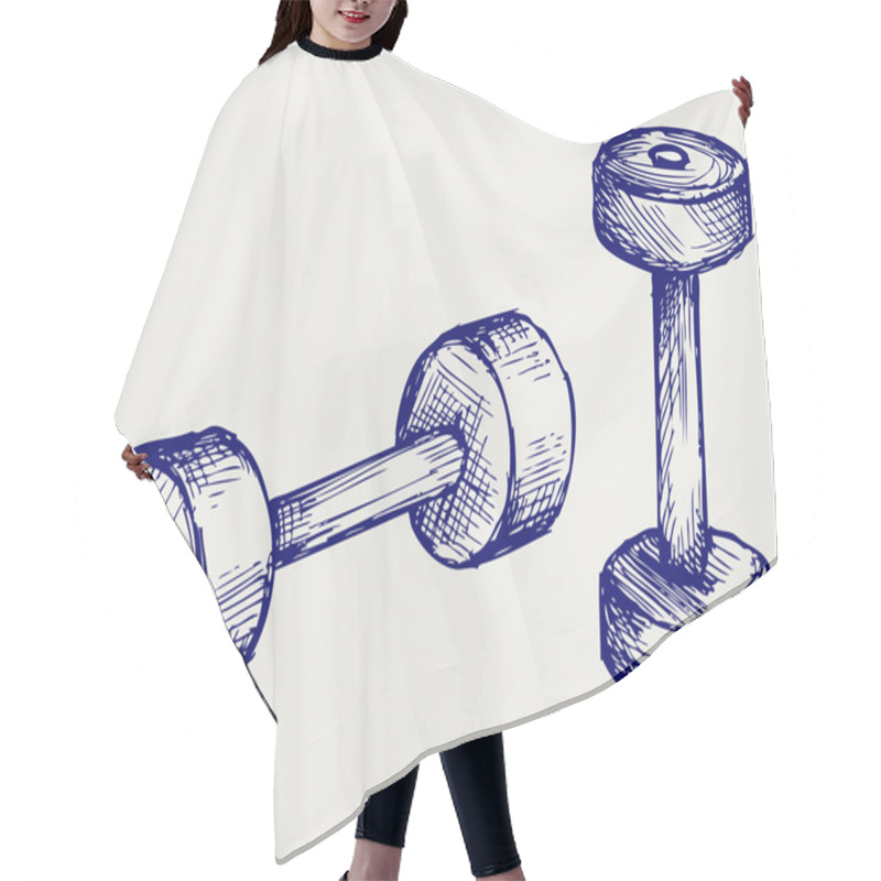 Personality  Sketch Dumbbell Weight Hair Cutting Cape