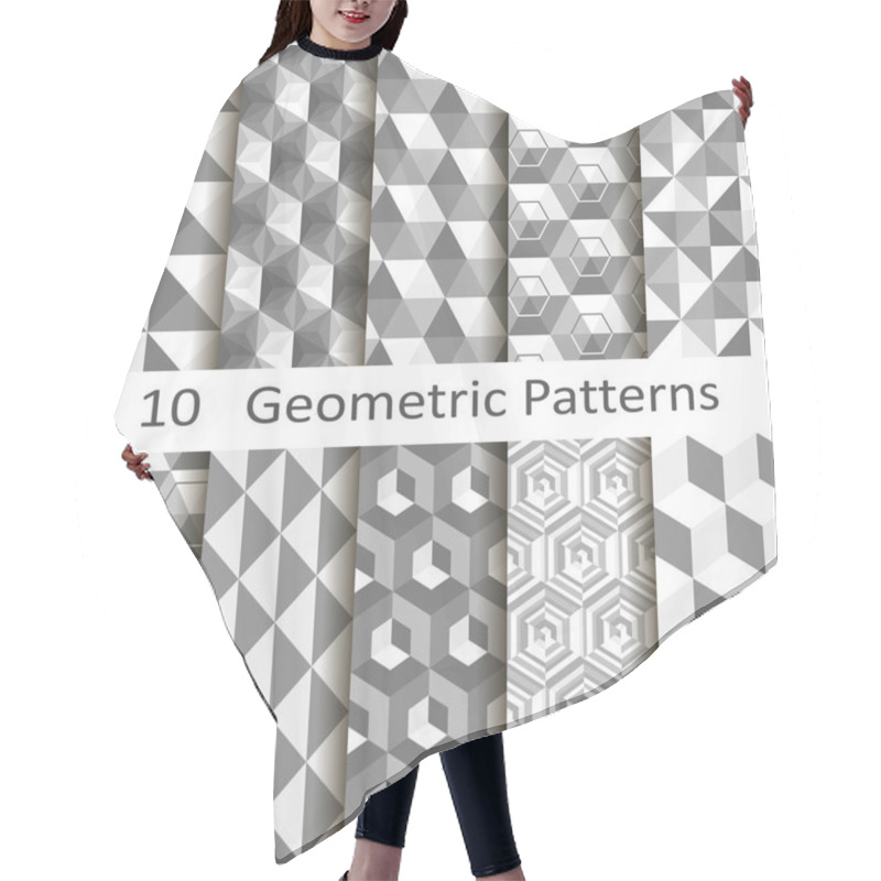 Personality  Set Of Ten Geometric Patterns Hair Cutting Cape