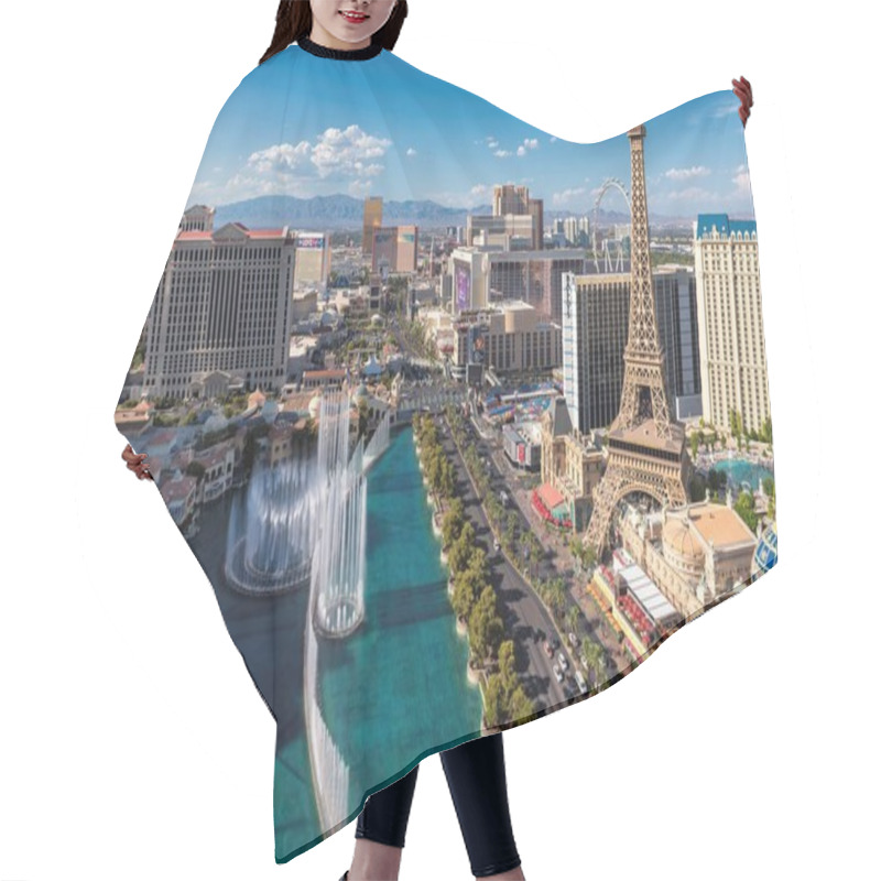 Personality  Aerial View Of Las Vegas Strip At Sunny Day  Hair Cutting Cape