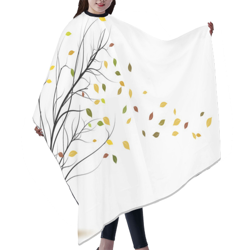 Personality  Vector Tree In Autumn Hair Cutting Cape