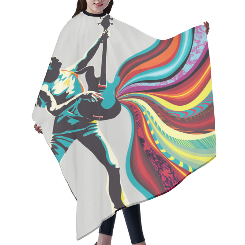 Personality  Singer On The Abstract Background, Template For Design Hair Cutting Cape