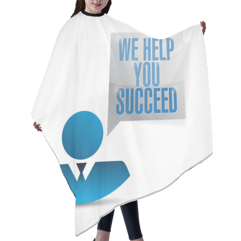 Personality  We Help You Succeed Avatar Message Illustration Hair Cutting Cape