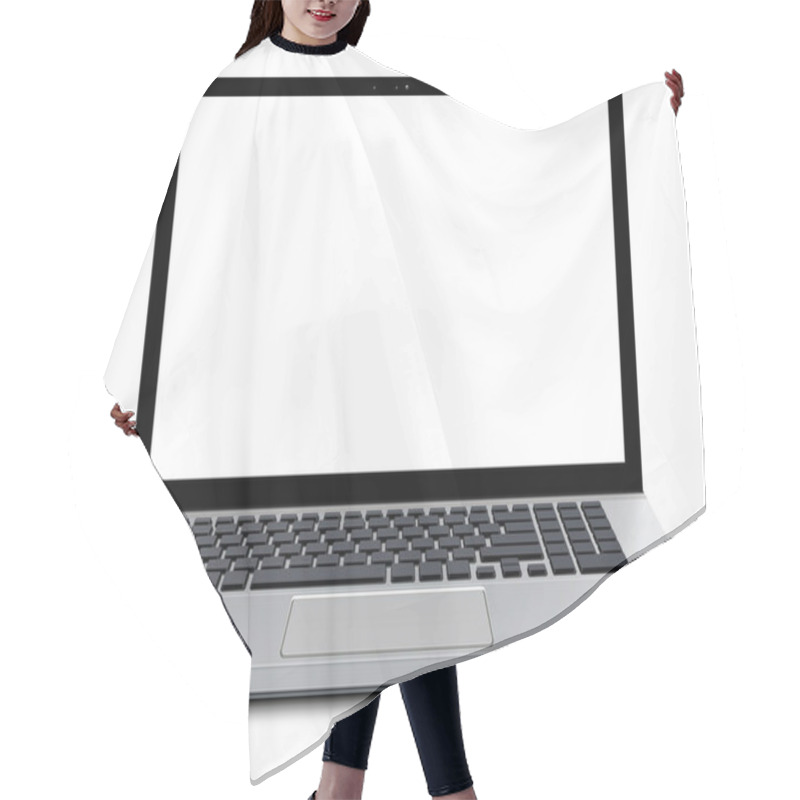 Personality  Laptop With Empty Screen Hair Cutting Cape