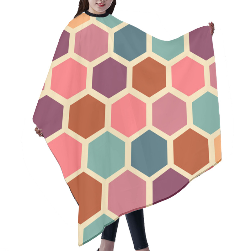 Personality  Geometric Hexagon Seamless Pattern Hair Cutting Cape