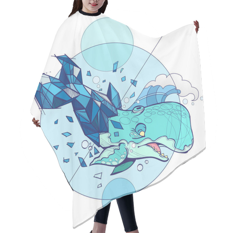 Personality  Cartoon Whale Character Hair Cutting Cape