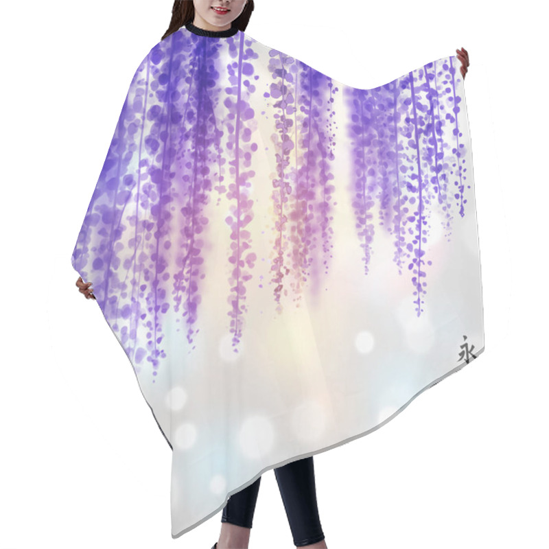 Personality  Traditional Oriental Wisteria Hand Drawn With Ink  Hair Cutting Cape