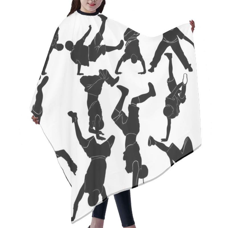 Personality  Silhouette Break Dance Hair Cutting Cape