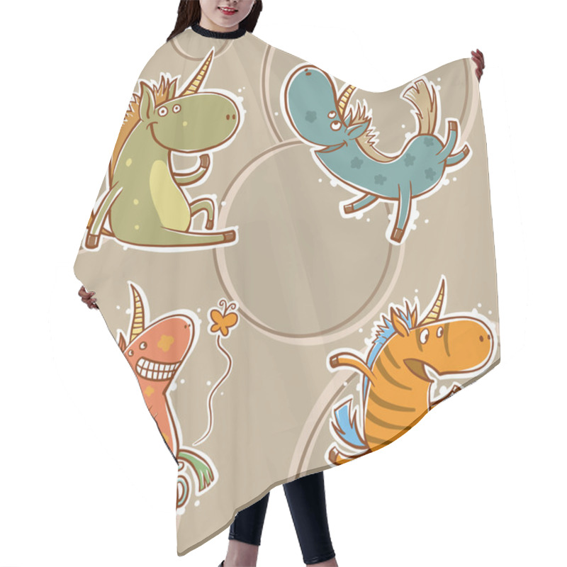 Personality  Vector Fun Unicorn Hair Cutting Cape