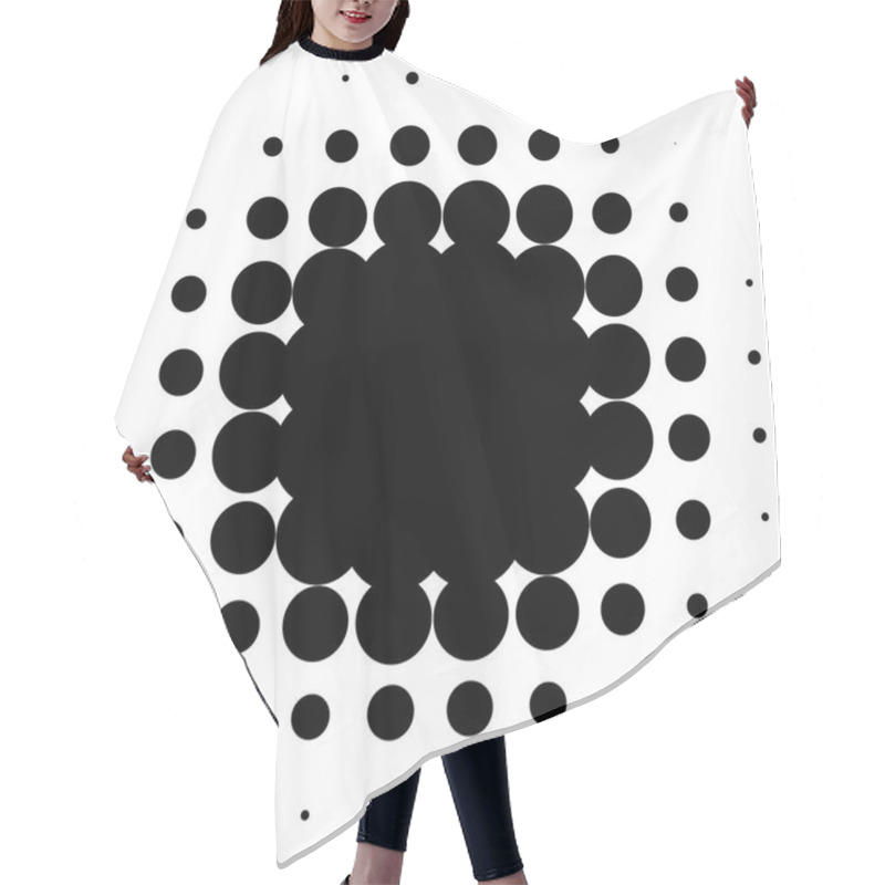 Personality  Circular Halftone Element Hair Cutting Cape