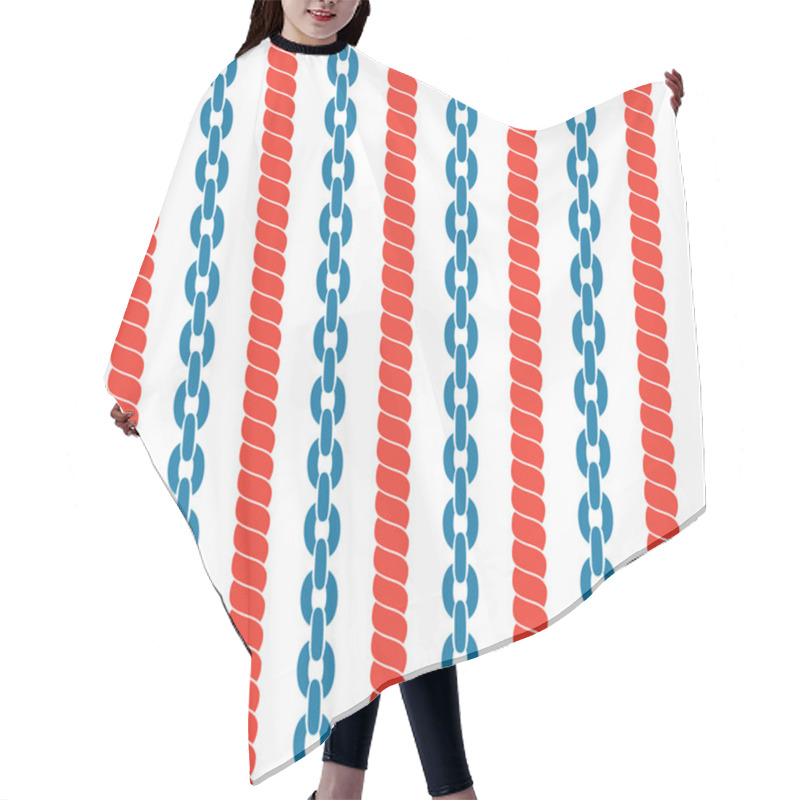 Personality  Seamless Striped Pattern With Ropes And Chains. Hair Cutting Cape