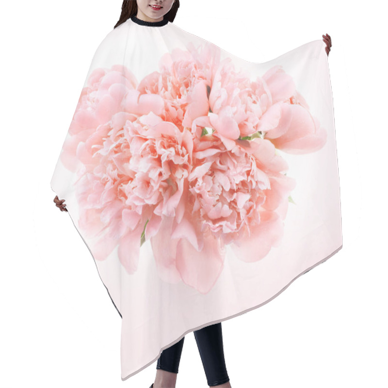 Personality  Pink Peony Flowers Background Hair Cutting Cape