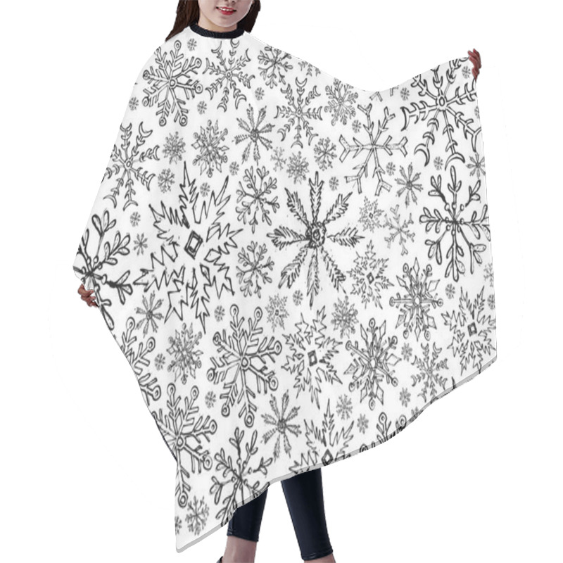 Personality  Hand Drawn Row Of Various Christmas Snowflake Background  Hair Cutting Cape