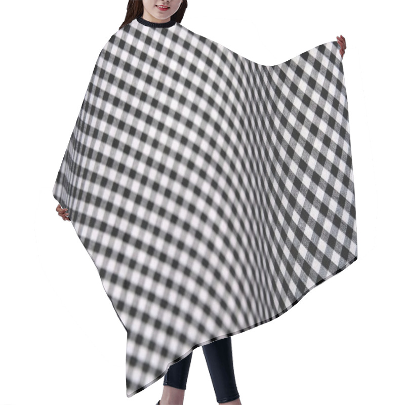 Personality  Black And White Gingham Fabric Hair Cutting Cape