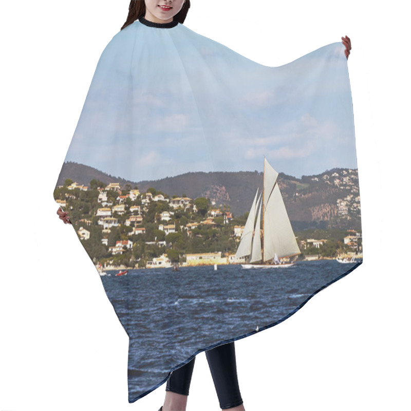 Personality  Old Sail Boat In Gulf Saint Tropez Hair Cutting Cape