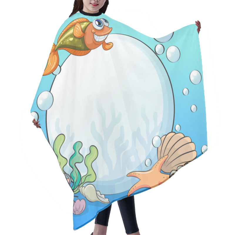 Personality  A Smiling Fish And The Big Pearl Under The Sea Hair Cutting Cape