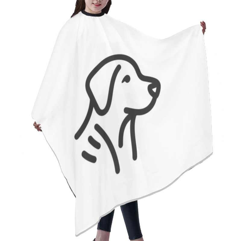 Personality  Minimalist Lines Outline The Dog Logo Design Icon Symbol Vector Illustration. Hair Cutting Cape