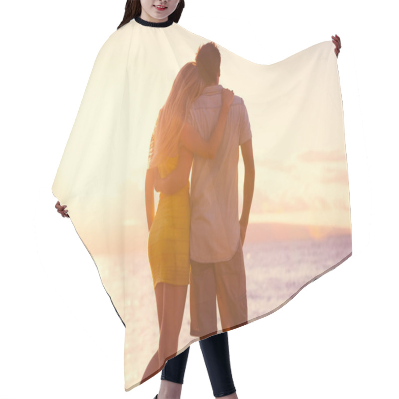 Personality  Romantic Couple Watching The Sunset On Tropical Beach Hair Cutting Cape