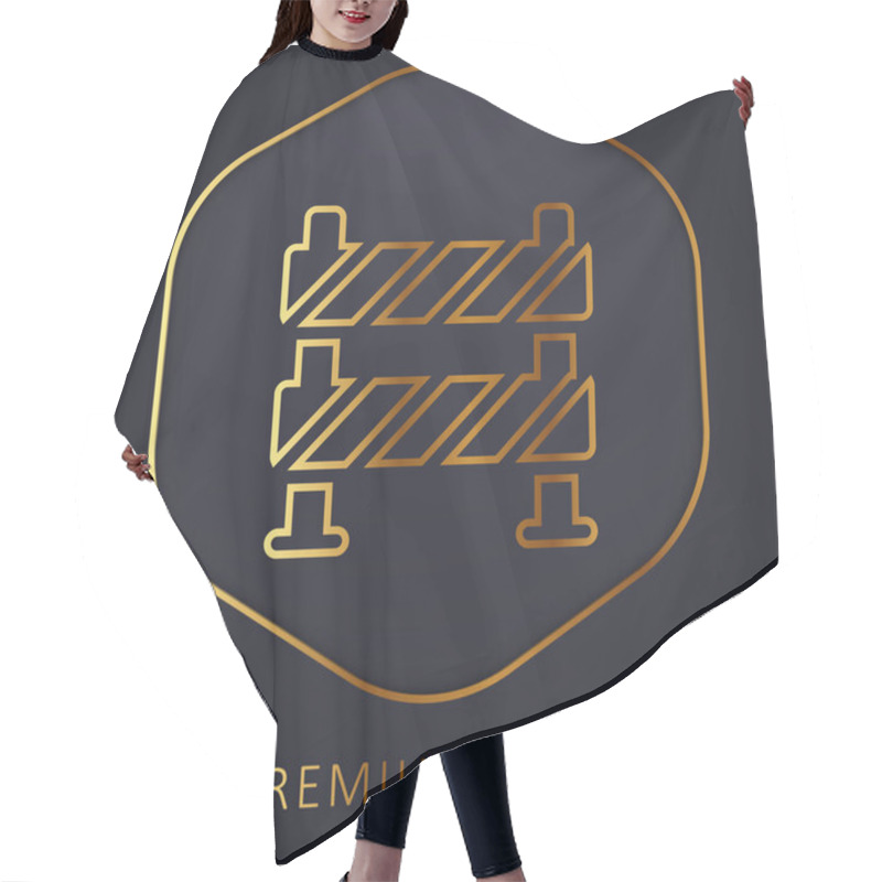 Personality  Barrier Golden Line Premium Logo Or Icon Hair Cutting Cape