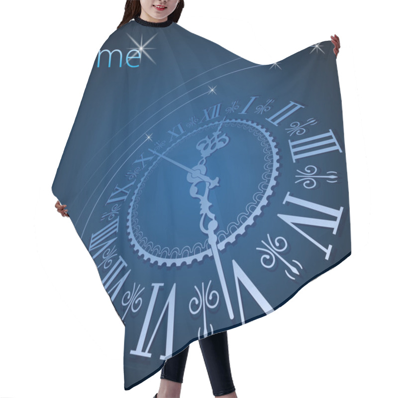 Personality  Clock Background Hair Cutting Cape