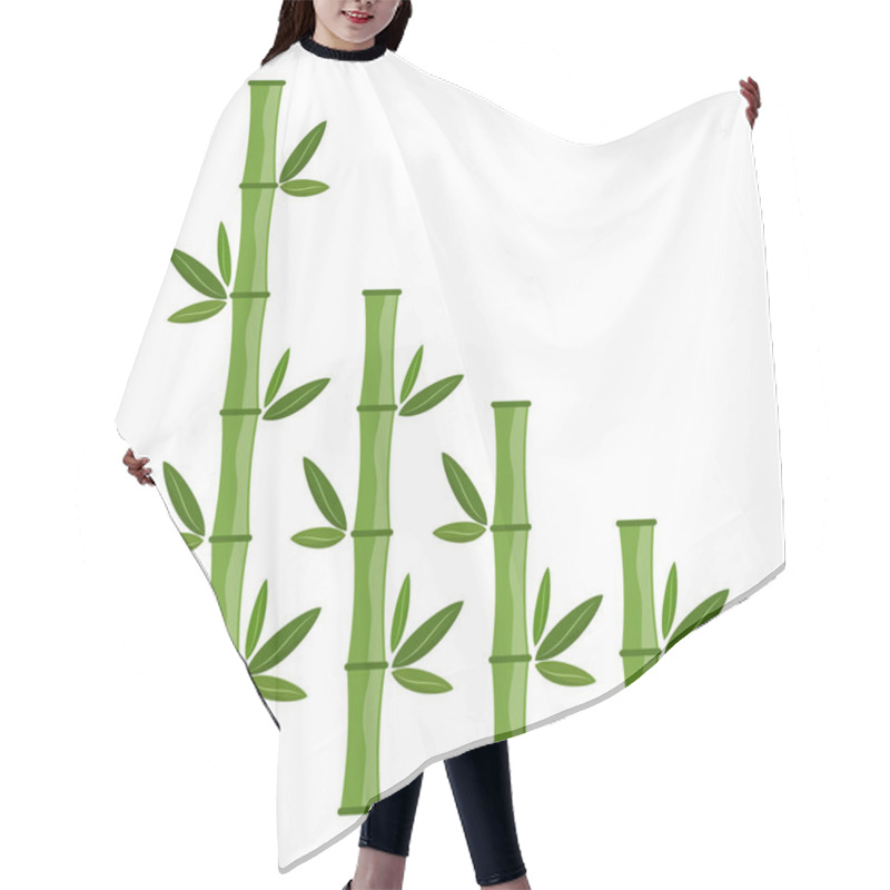 Personality  Green Bamboo Branches And Leaves. Vector Illustration. Bamboo Stems. Bamboo Icon. Hair Cutting Cape