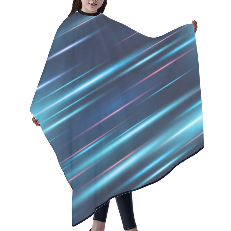 Personality  Realistic Neon Speed Motion Background Vector Design Illustration Hair Cutting Cape