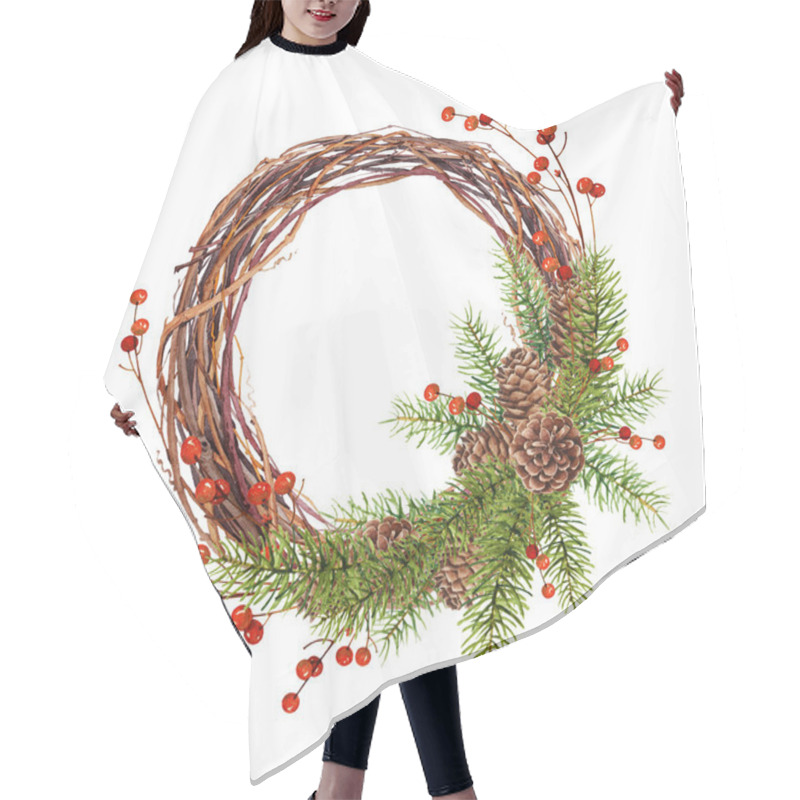 Personality  Christmas Wreath Hair Cutting Cape