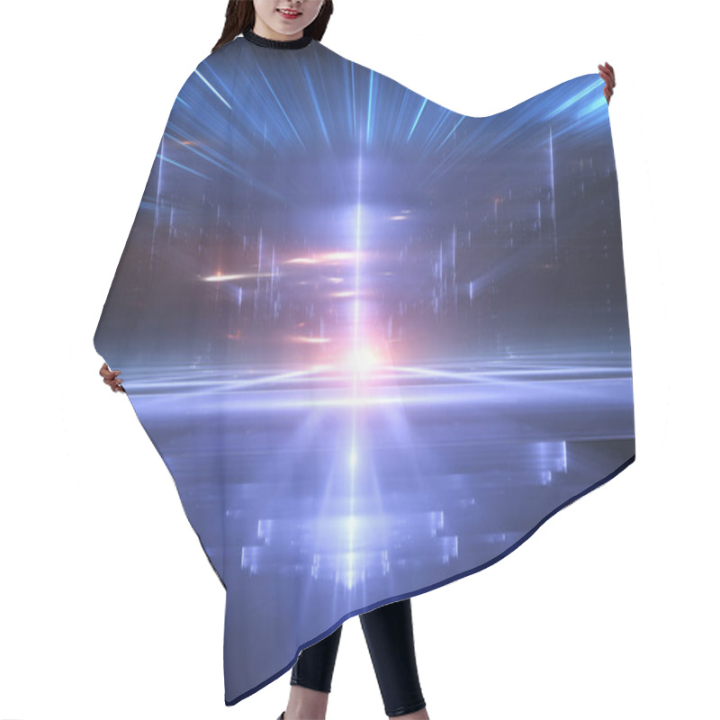 Personality  Abstract Perspective Futuristic Technology Background. Time Warp, Cyberspace. 3d Illustration Hair Cutting Cape