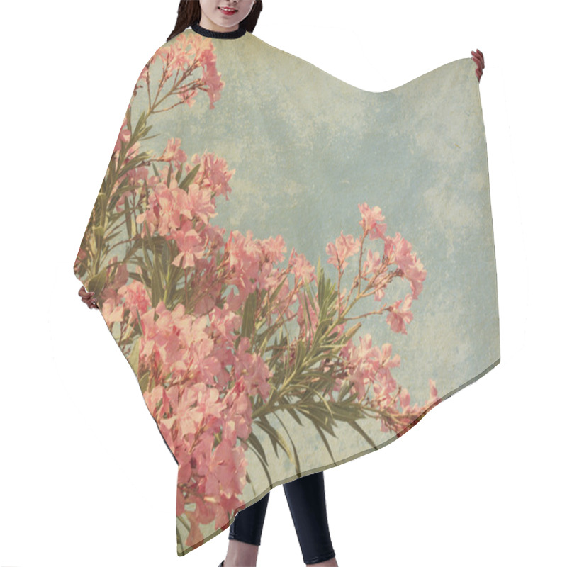 Personality  Pink Flowers Of Oleander Hair Cutting Cape