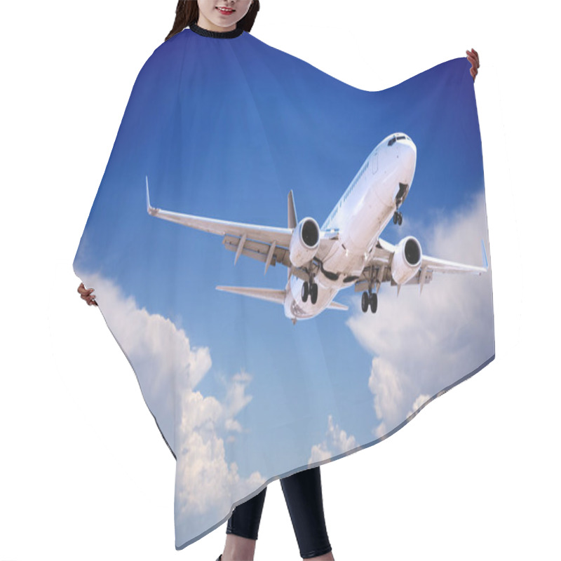 Personality  Jet Aeroplane Landing Through Gap In Stormy Sky Hair Cutting Cape