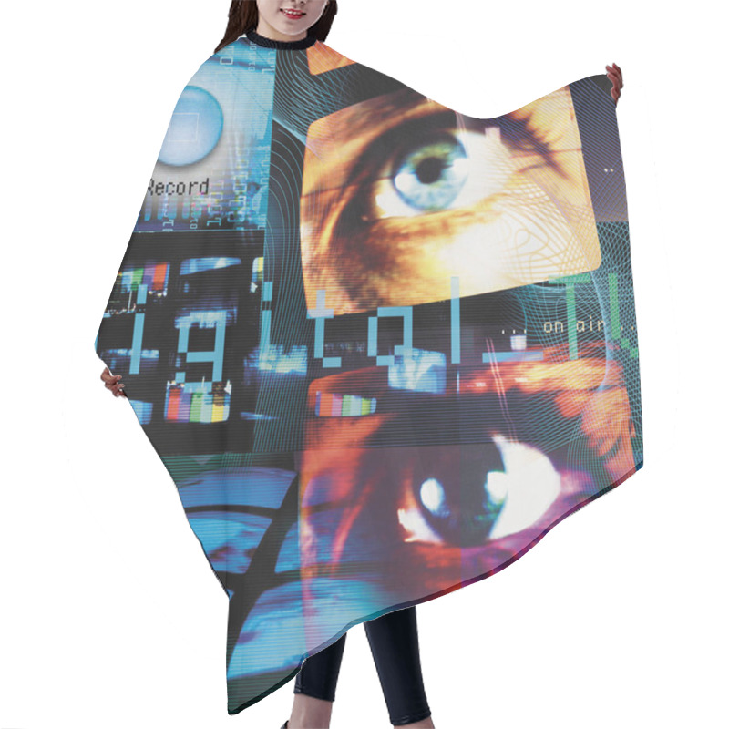 Personality  Digital Radio Television Screen Hair Cutting Cape