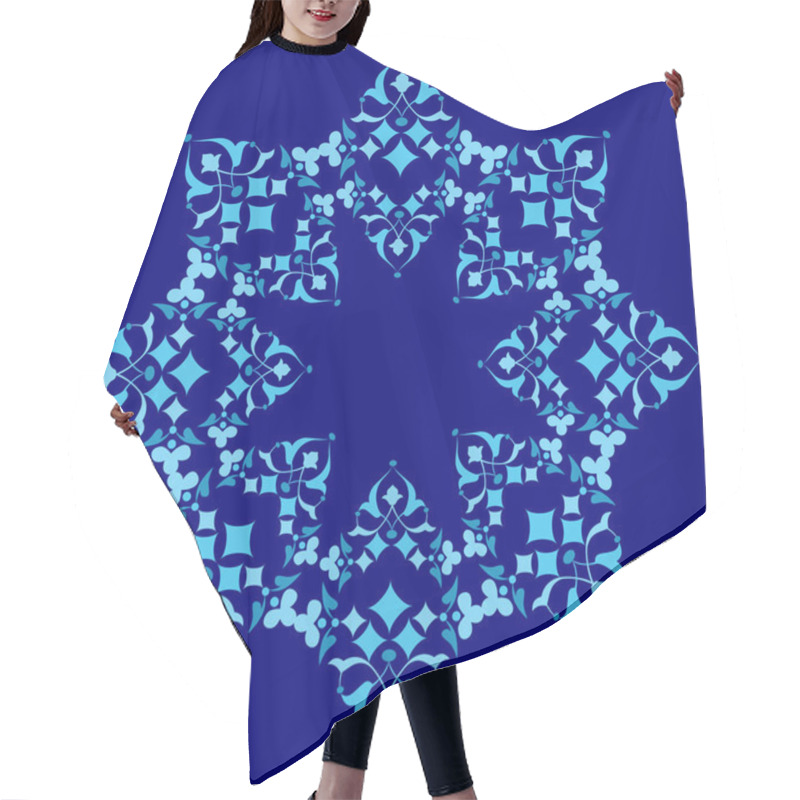 Personality  Ottoman Motifs Blue Design Series Of Fifty Five Hair Cutting Cape