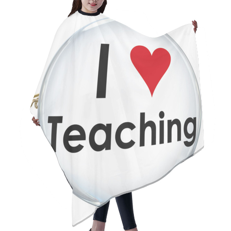 Personality  I Love Teaching Heart Hair Cutting Cape