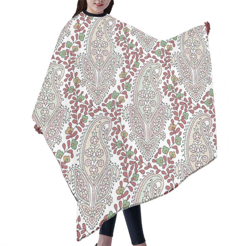 Personality  Seamless Paisley Silki Flower Background Hair Cutting Cape