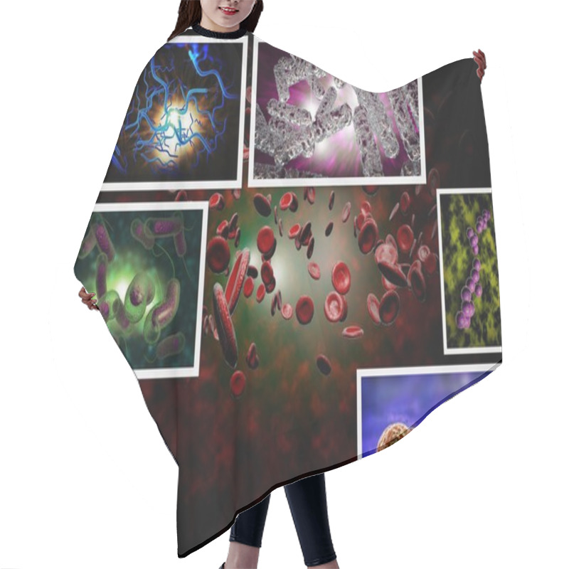 Personality  Bacteria Infection Collage Hair Cutting Cape