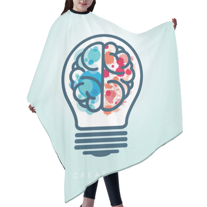 Personality  Creative Light Bulb Left And Right Brain Idea Icon Hair Cutting Cape