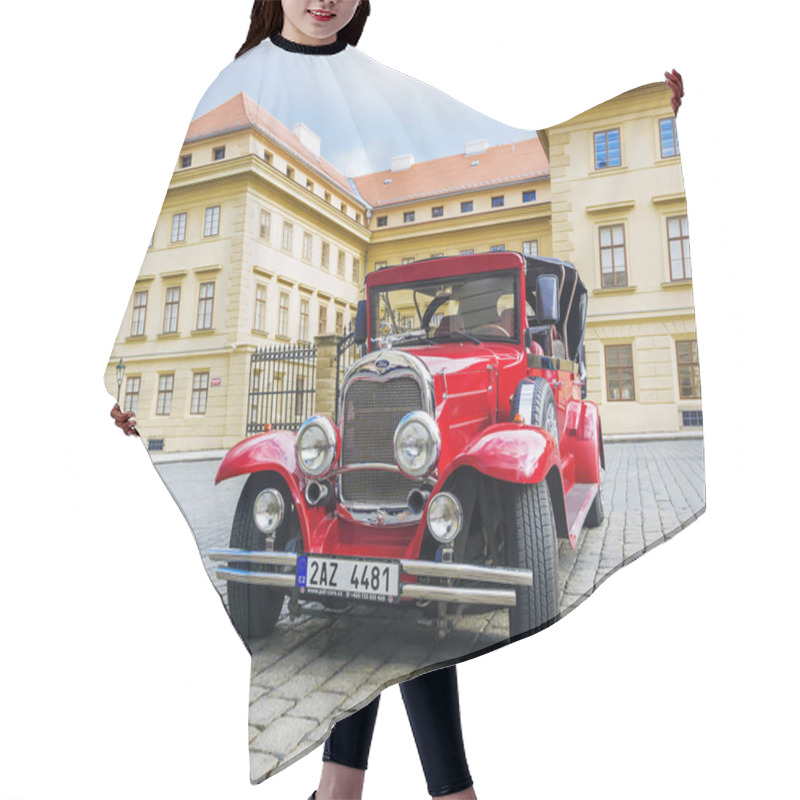 Personality  PRAGUE, CZECH REPUBLIC - MAY 17, 2016: A Red Retro Car On The St Hair Cutting Cape