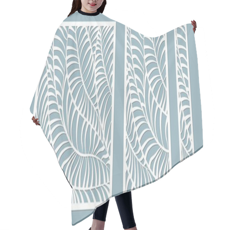 Personality  Set, Panel For Registration Of The Decorative Surfaces. Abstract Lines Panels. Vector Illustration Of A Laser Cutting. Plotter Cutting And Screen Printing Hair Cutting Cape