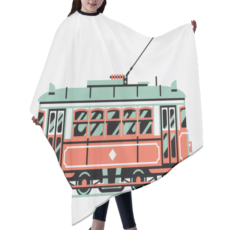 Personality  Lovely Retro   Tram Car Hair Cutting Cape