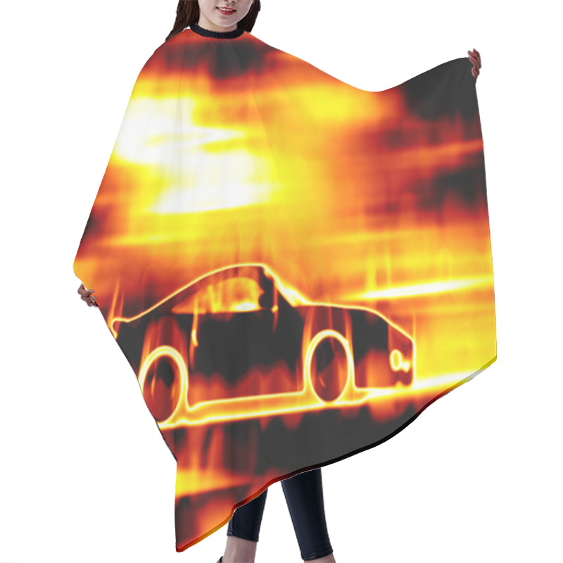 Personality  Fiery Blazing Sports Car Hair Cutting Cape