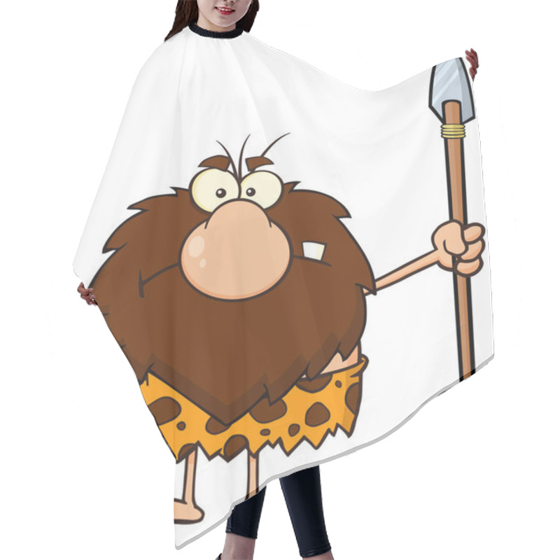 Personality  Angry Male Caveman Cartoon Mascot  Hair Cutting Cape