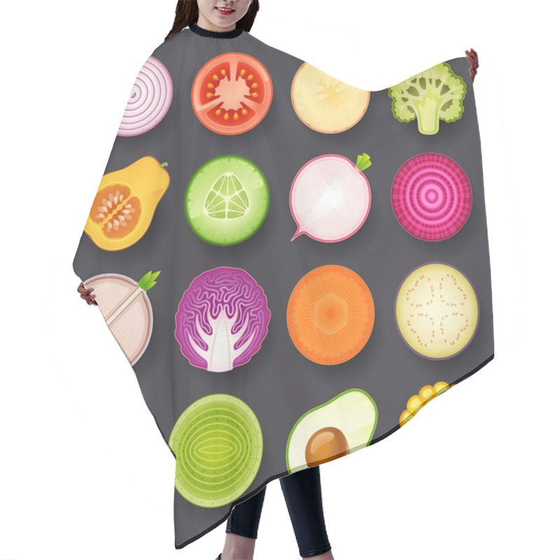 Personality  Vegetable Icon Set Hair Cutting Cape