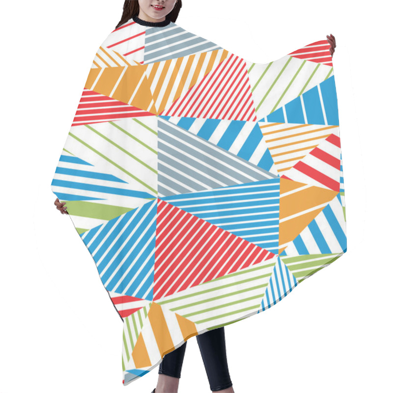 Personality  Geometric Stripy Seamless Pattern. Hair Cutting Cape