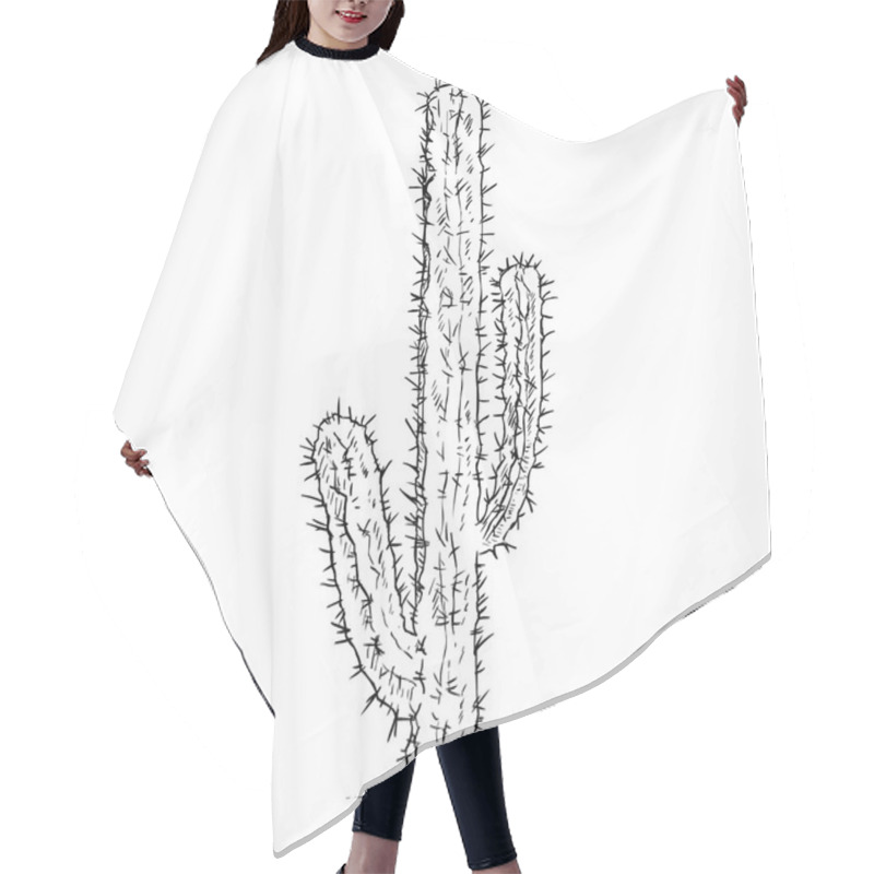 Personality  Single Sketch Cacti Hair Cutting Cape