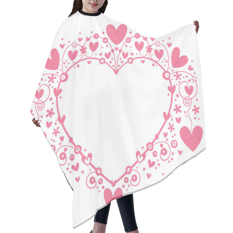 Personality  Romantic Heart Frame Hair Cutting Cape