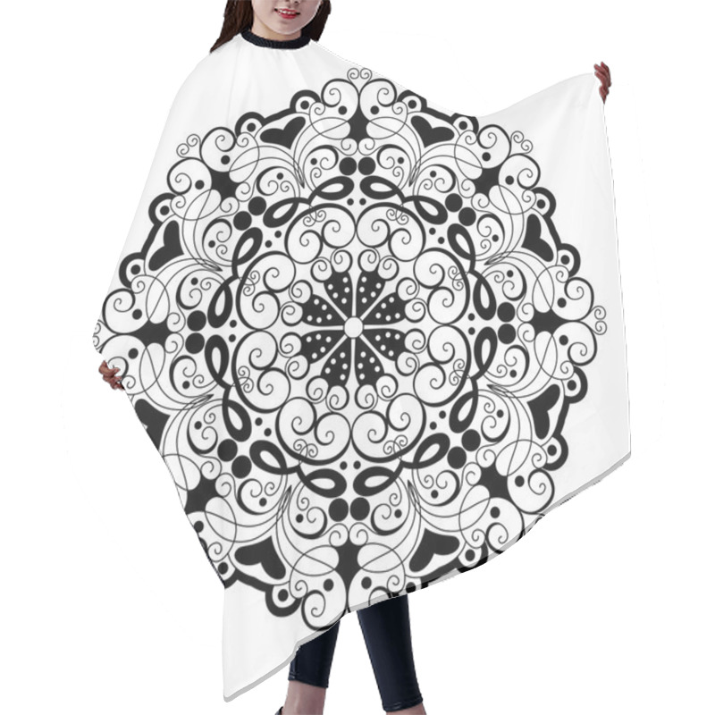 Personality  Beautiful Deco Black Mandala Hair Cutting Cape