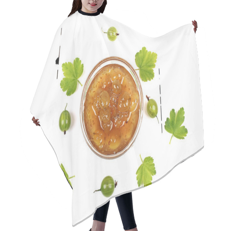 Personality  Gooseberry Jam On White Wooden Background Hair Cutting Cape