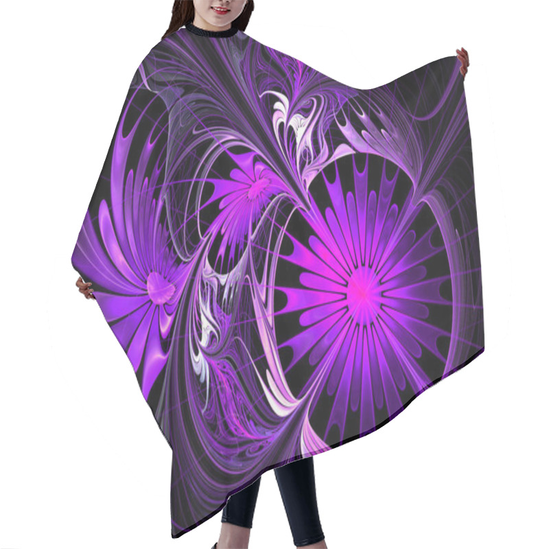 Personality  Flower Background. Purple And Black Palette. Fractal Design. Com Hair Cutting Cape