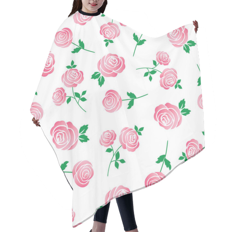 Personality  Pink Rose Pattern Hair Cutting Cape