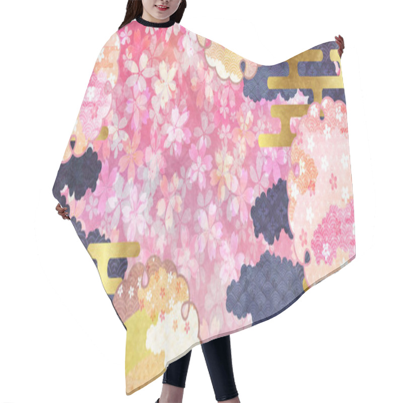 Personality  Cherry Blossoms Spring Flower Background Hair Cutting Cape